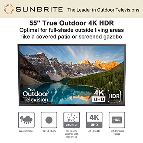 Sunbrite Remote SunBrite Veranda 2 Series 55-inch Outdoor 4K HDR TV | All-Weather ...