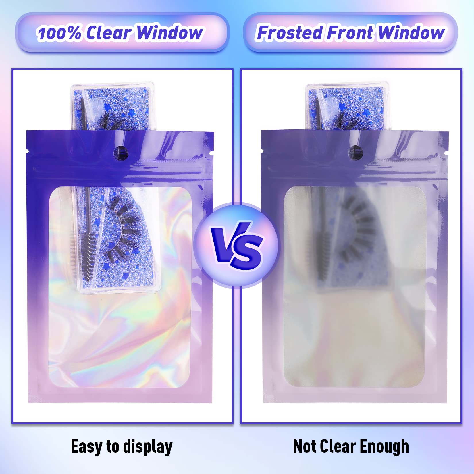 Funfery Gradient Holographic Bags - 100 Pack