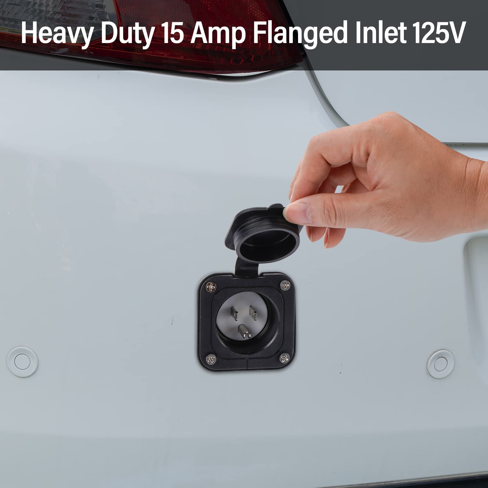 15 Amp NEMA Shore Power Inlet Plug with Extension Cord