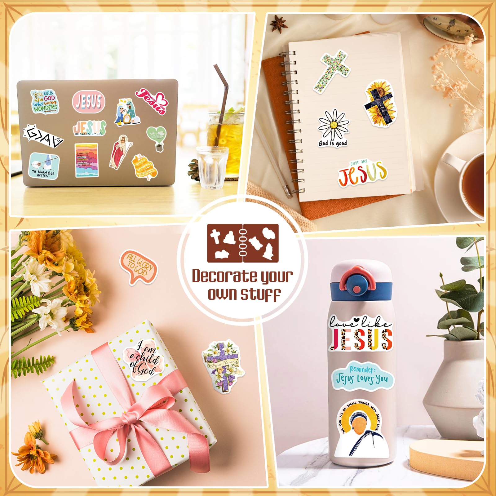 200PCS Jesus Christian Stickers for Kids & Gifts