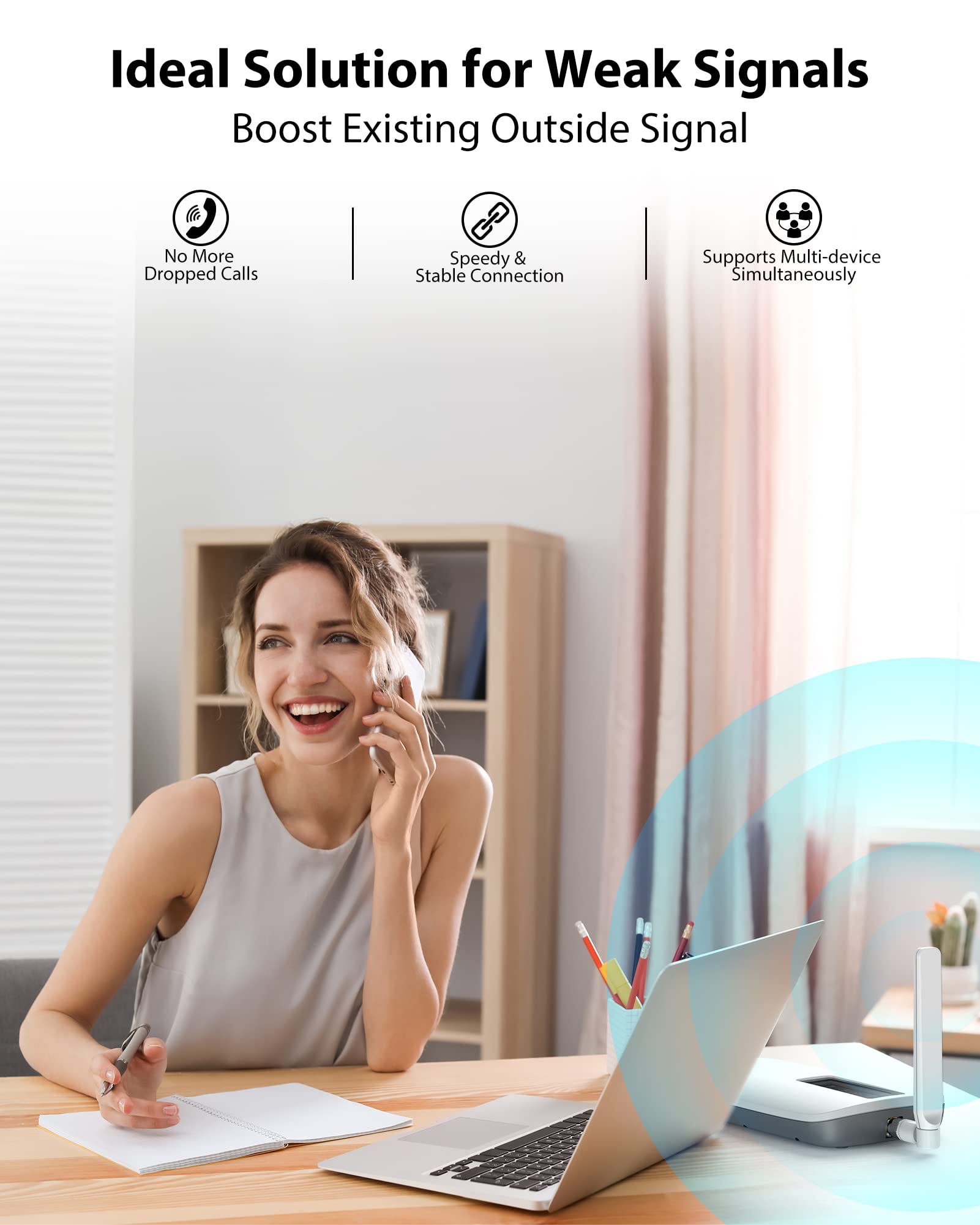 HiBoost Cell Phone Booster for 5G & 4G - Strong Signal