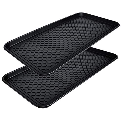 CHAIRLIN black waterproof large shoe tray with raised edge and textured base