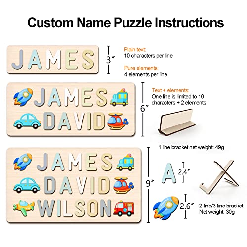 Personalized Wooden Name Puzzle for Kids - Montessori Learning Toy