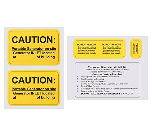 Generator Interlock Kit Stickers for Portable Safety