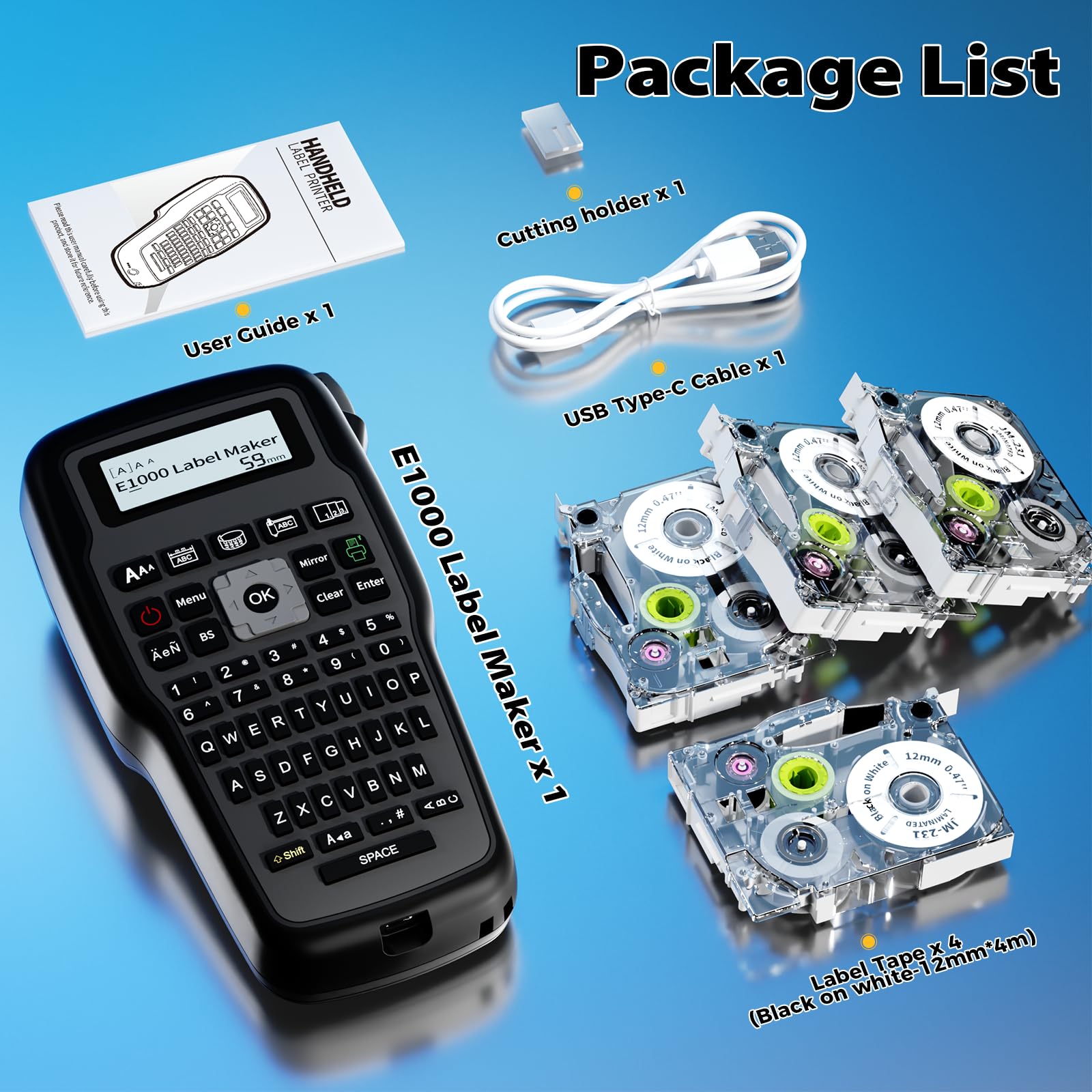 E1000 Pro Handheld Label Maker - Efficient & Portable