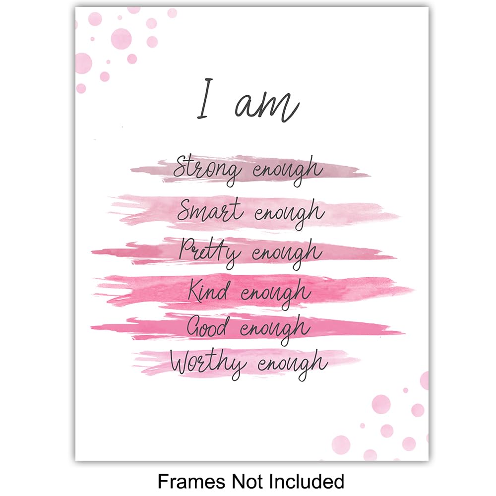 Inspirational Wall Art Set - Motivational Quotes for Women & Girls